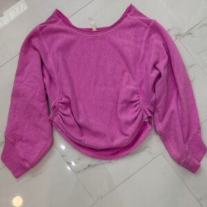 Free People Fuchsia Long Sleeve Sweatshirt size XS